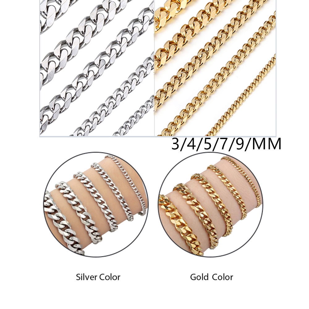Dây chuyền 3 / 4 / 5 / 7 / 9 mm phong cách Gothic cho nam nữ