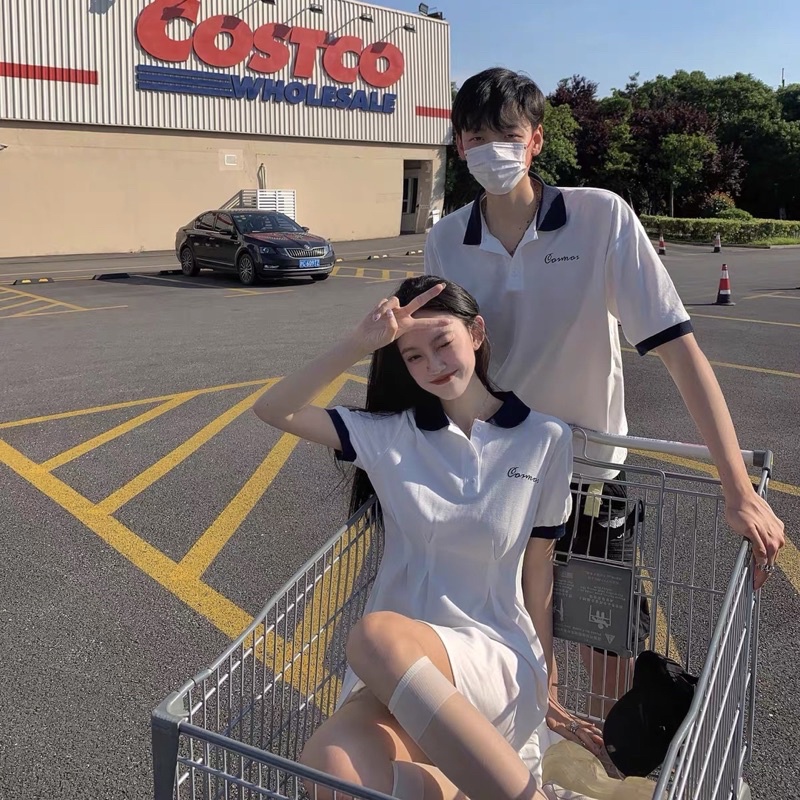 Áo Đôi mùa hè cổ Polo nam nữ  basic và tôn dáng