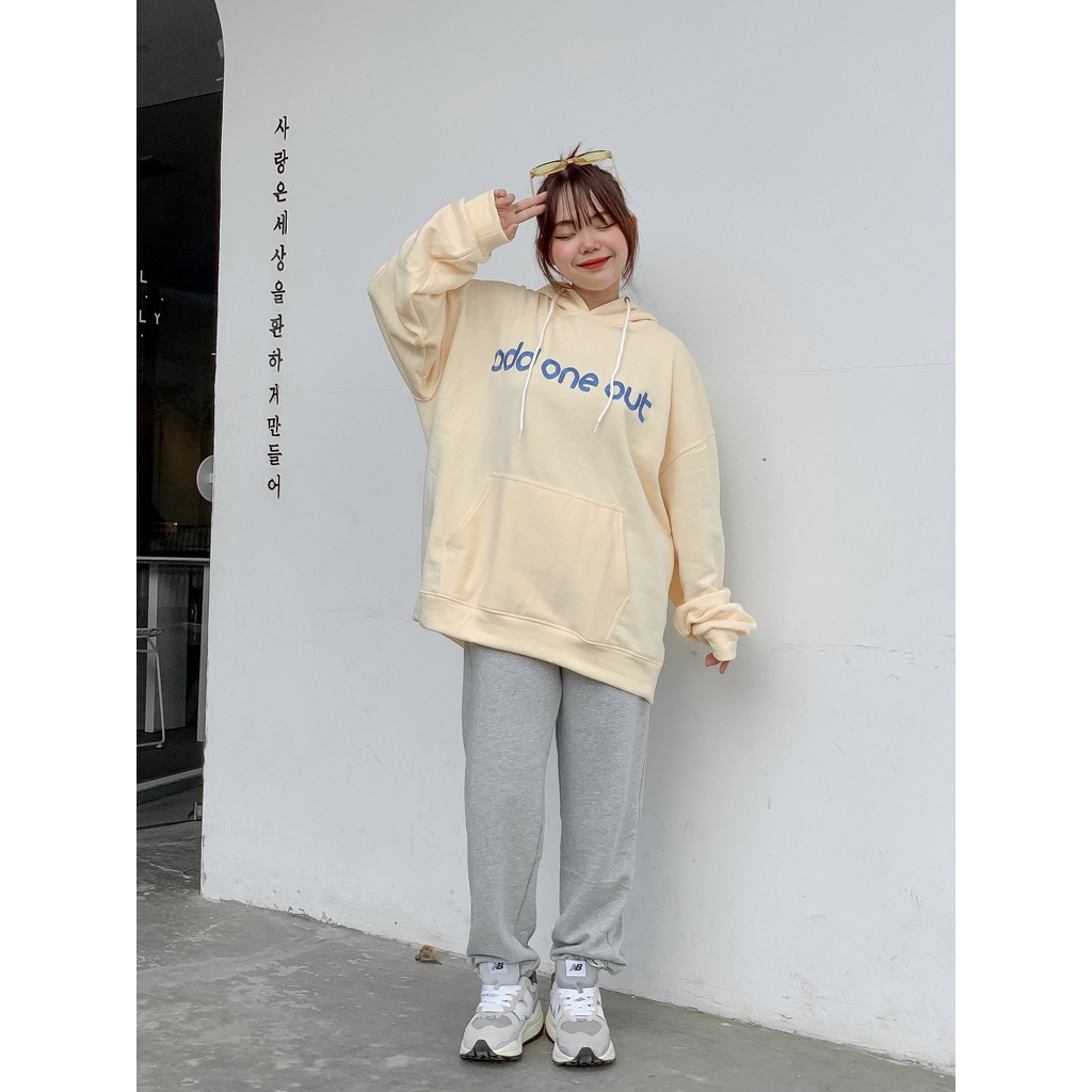 ÁO HOODIE NỈ THÊU CHỮ FORM RỘNG UNISEX NAM NỮ