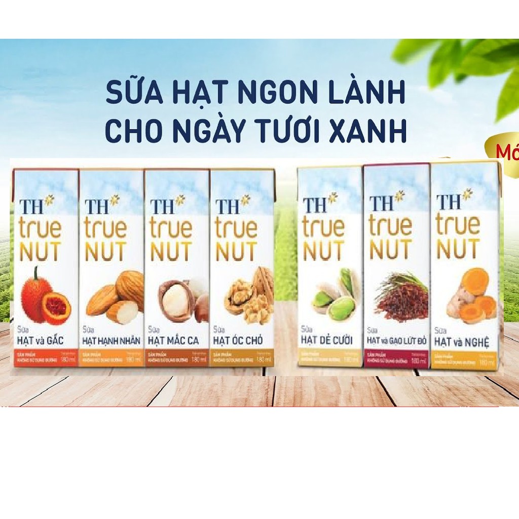 Lốc 4 hộp Sữa Hạt TH true NUT 180 ml