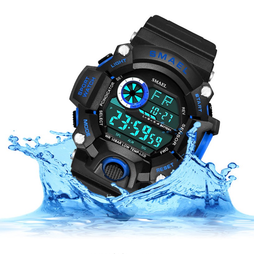 Đồng Hồ Nam Thể Thao SMAEL 1385 Chính Hãng Chống NướcThiết Kế Hầm Hố Dây Cao Su Bền Pin Trâu | BigBuy360 - bigbuy360.vn