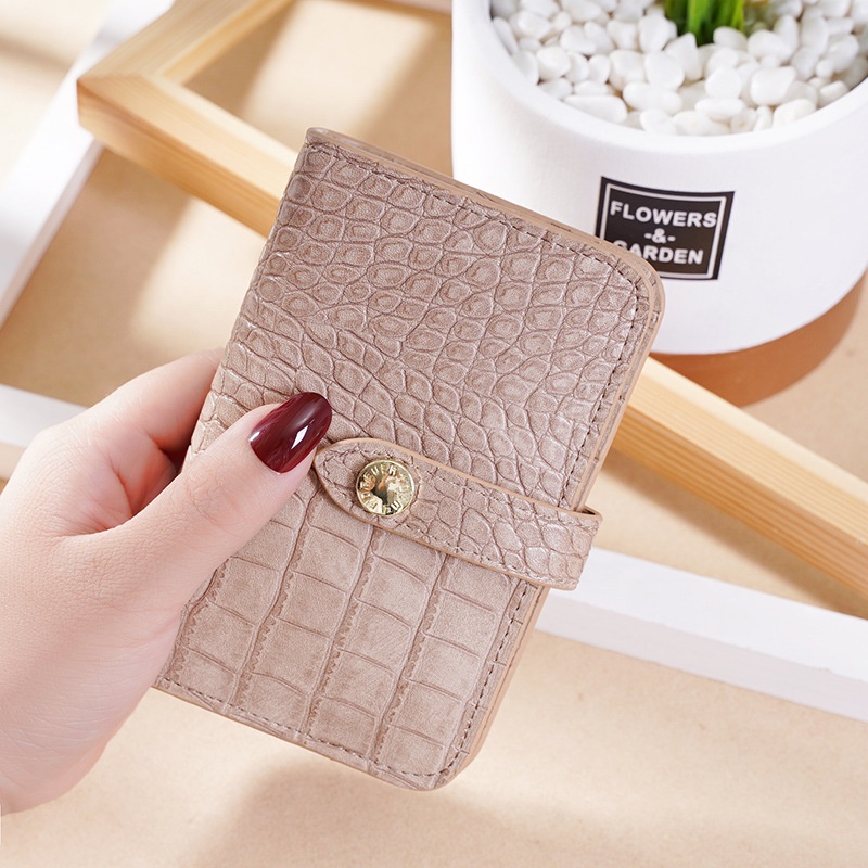 Ví ngắn IELGY họa tiết da cá sấu đơn giản có khóa kéo phong cách Hàn Quốc thời trang cho nữ