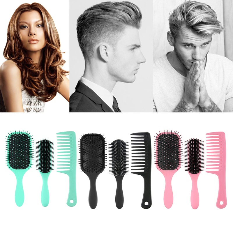 Set 3 Lược Chải Tóc Mát Xa Da Đầu Chống Tĩnh Điện