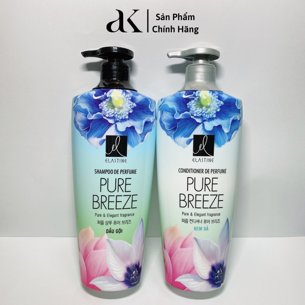 Combo Dầu Gội Elastine Pure Breeze 600g + Dầu Xả Elastine Pure Breeze 600g
