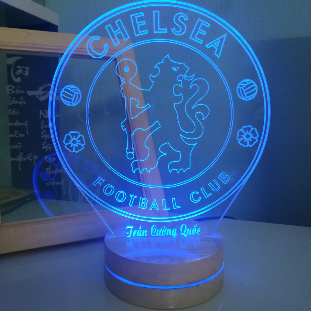 Đèn Ngủ Led 3D Logo CLB Bóng đá Chelsea| 16 Màu + Remote | Đèn Led 3D Chelsea trang trí phòng ngủ