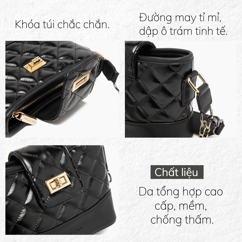Túi xách đeo chéo nữ Micocah vuông trám xích công sở Hàn Quốc EL006 TINA SHOP