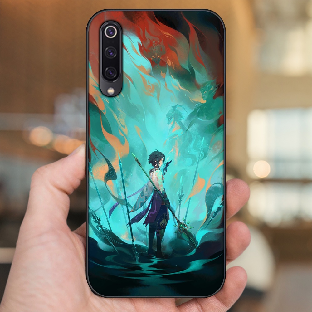 Ốp lưng Xiaomi Mi 9, Mi 9 SE viền đen in hình Xiao Genshin Impact