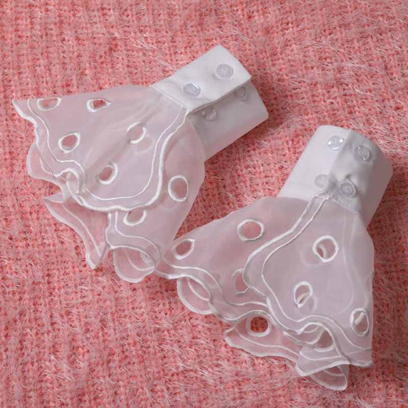 Ống Tay Áo Giả Nhiều Lớp Xếp Ly Thời Trang Có Thể Tháo Rời Cho Nữ