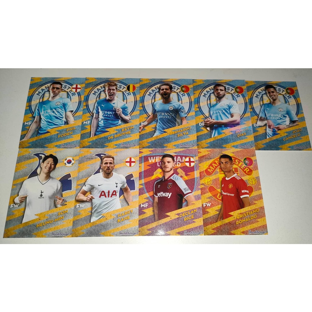 Thẻ cầu thủ bóng đá SKY card TOTS EPL Cristiano Ronaldo Alisson Harry Kane Rudiger Rice Cancelo Bernardo Mendy De Bruyne