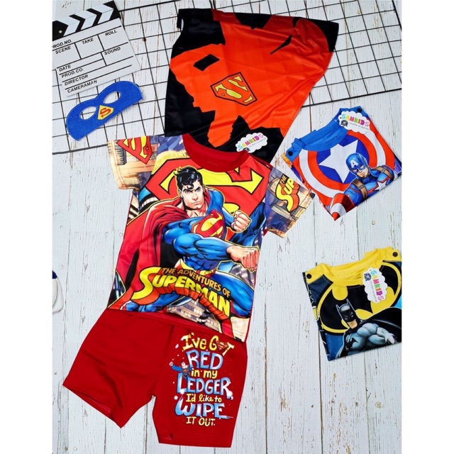 Bộ quần áo trẻ em hình Siêu Nhân Super Man cho bé trai( hình thật)