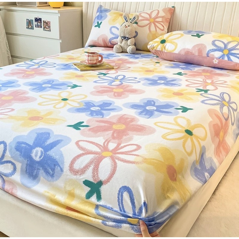Ga gối cotton 100% phong cách Hàn Quốc - Free Bo Chun