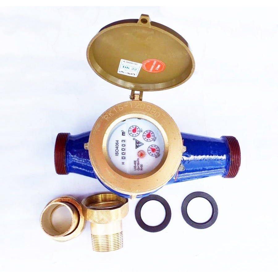 Đồng hồ đo lưu lượng nước Trung Đức ( Phi 21 ) làm bằng kim loại chống ăn mòn - LICLAC