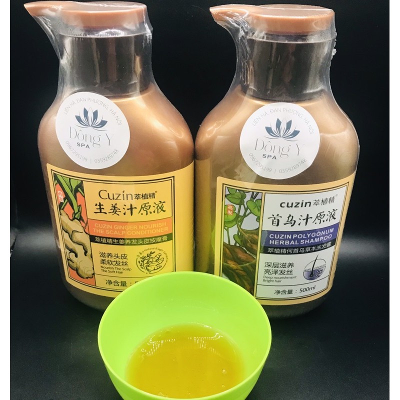 Cặp dầu hà thủ ô + xả gừngdưỡng sinh mềm mượt tóc