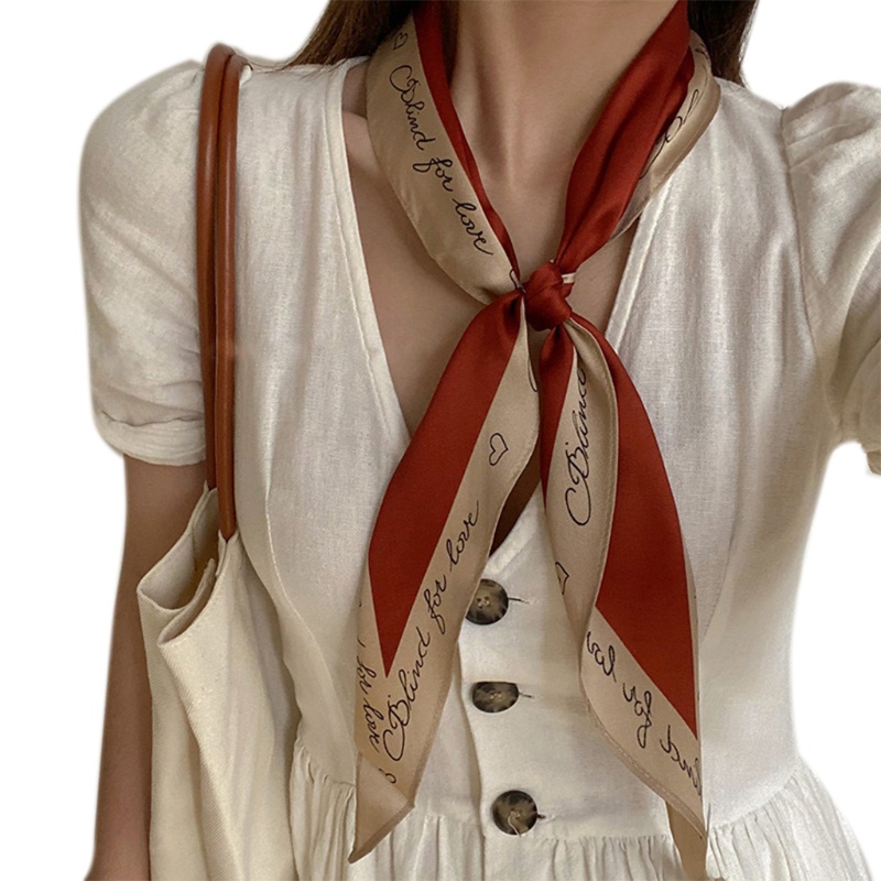 Băng Đô Cài Tóc Giả Lụa Dài In Chữ Thời Trang