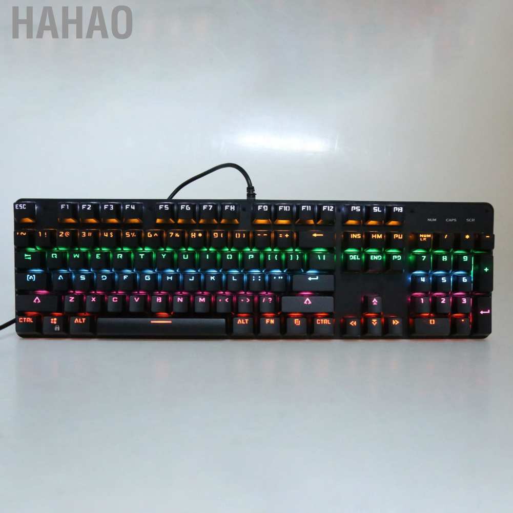 Hahao Game Keyboard Mechanical Blue Switch 104 Keys Color Hybrid E-Sport Computer Accessories