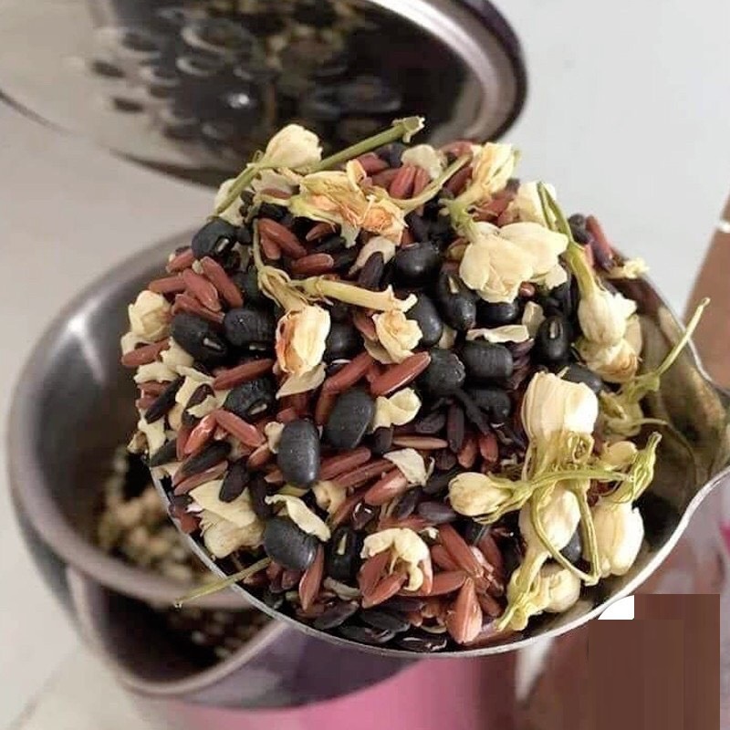 Trà gạo lứt xạ đen đậu đen, trà hỗ trợ giảm cân, ngủ ngon, đẹp da và thanh lọc cơ thể hộp 350g
