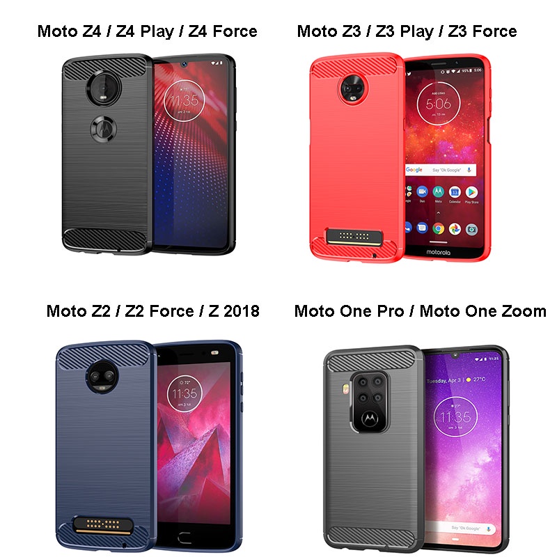 Ốp Điện Thoại Sợi Carbon Mềm Cho Motorola One Zoom One Pro Moto ZZ2 Z3 Z4 Play/Force Z 2018 G30 G50 G60 G20 G10 G40 Fusion G8 Power G9 Plus