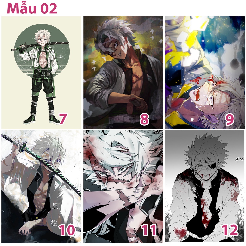 Poster/ Tranh dán tường anime Kimetsu No Yaiba nhân vật Shinazugawa Sanemi