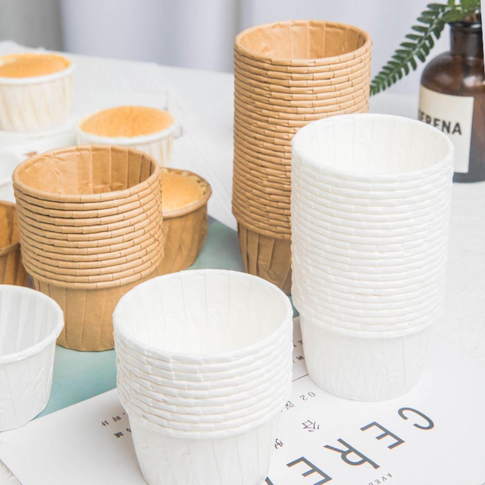 CONOPERY Bộ 100 cái cốc giấy làm bánh cupcake / bánh nướng xốp DIY mới