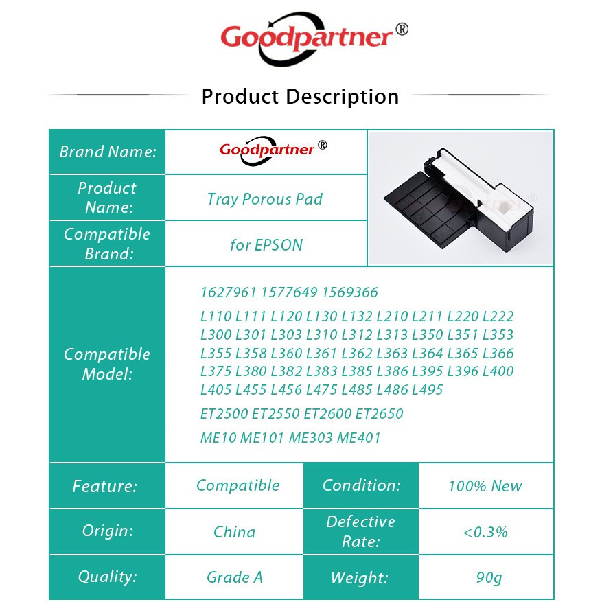 1 Bình Chứa Mực Thải Cho Epson L355 L220 L210 L120 L365 L110 L111 L130 L132 L211 L222 L300 L301 L362 L363 L366 L455