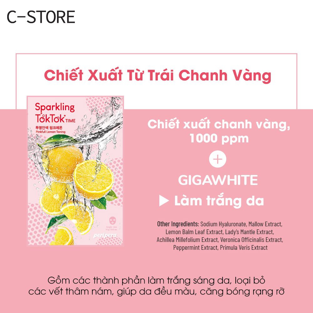 Mặt nạ giấy Peripera Sparkling Toktok Time Mask Sheet 18g - CSTOREVN