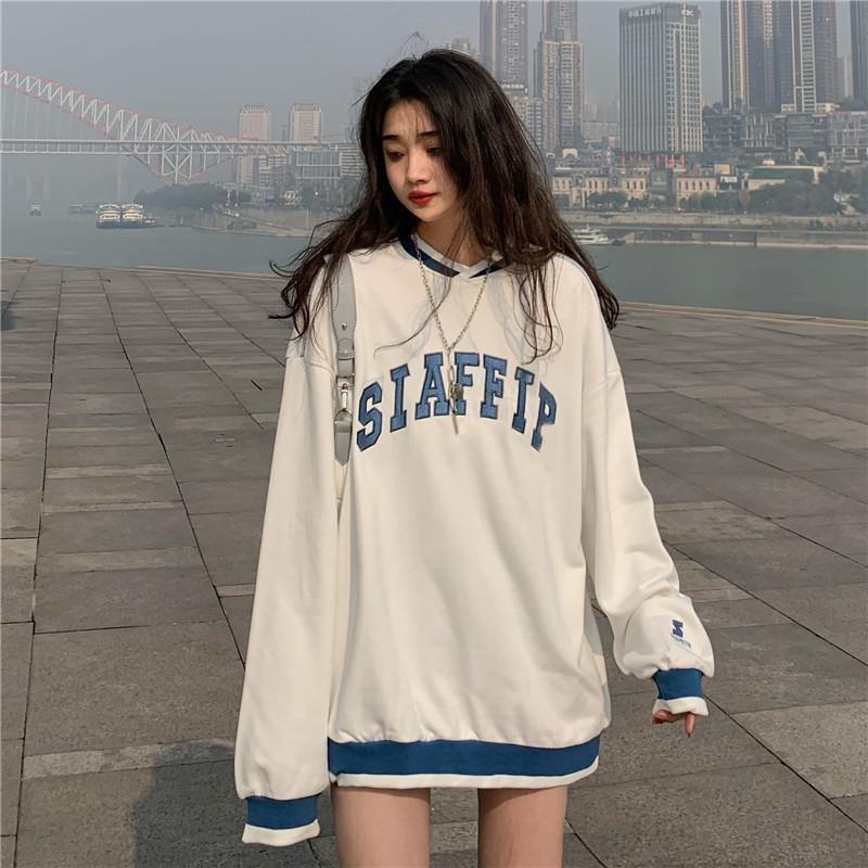 Áo sweater dáng rộng thời trang phong cách Hàn Quốc dành cho nữ