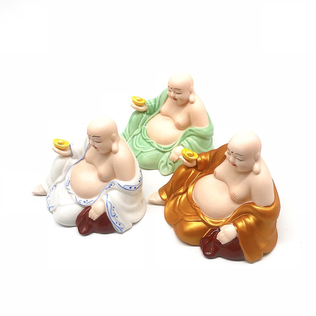 Tượng phật Di Lặc ngồi gốm sứ phong thủy, thích hợp để xe hơi | BigBuy360 - bigbuy360.vn