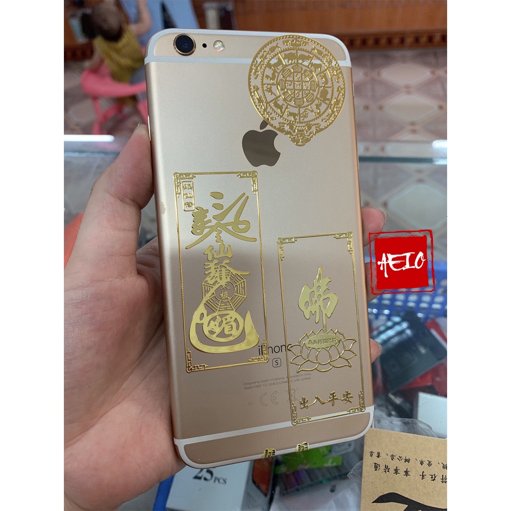 Miếng dán hôn nhân hòa hợp bằng mạ vàng sáng bóng đẹp trang trí cho mặt lưng điện thoại , máy tính bảng ,laptop ...