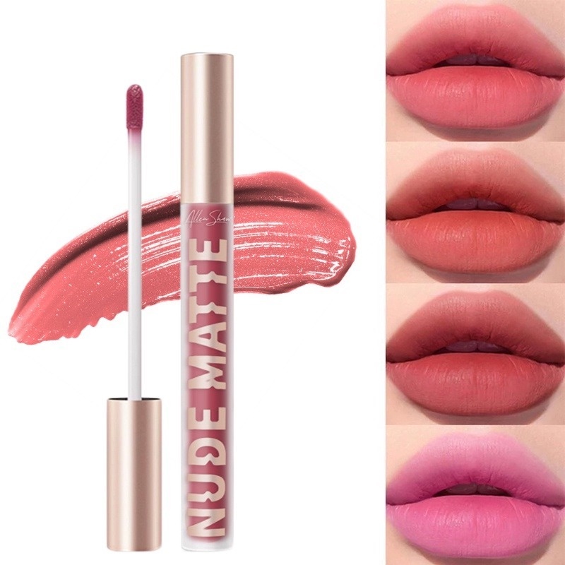 [Hàng mới về] Son kem lì Allen Shaw chống dính cốc không khô môi lâu trôi trang điểm gợi cảm