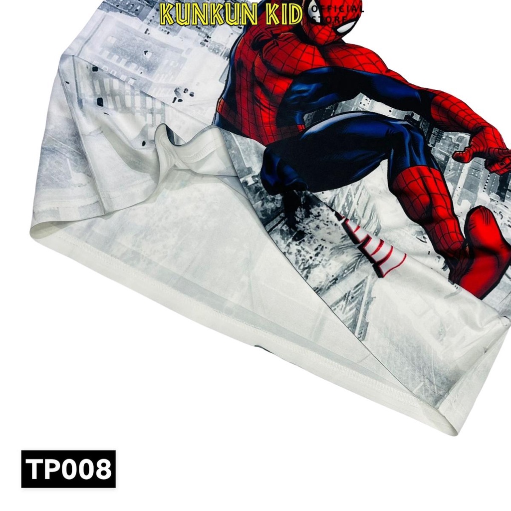 Quần áo bé trai hình người nhện Spiderman chất Thun lạnh thoáng mát Kunkun Kid TP008
