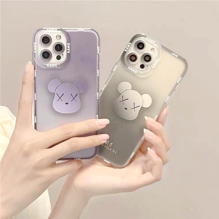 Ốp Điện Thoại silicon Hình Gấu Màu Gradient Cho Iphone 11 12 13 Pro Max 12 Mini Xr Xs Max Se 2020 8 7 6s Plus