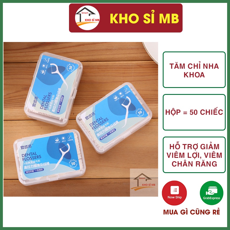 50 chiếc tăm chỉ nha khoa làm sạch và vệ sinh răng miệng hiệu quả kho sỉ mb