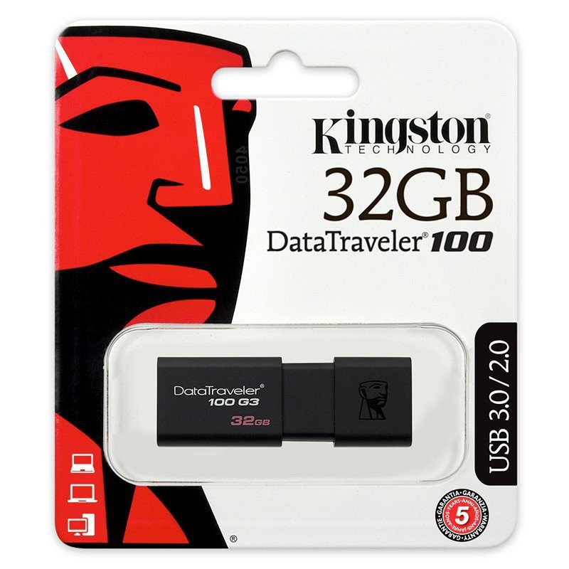 USB 3.0 Kingston 32GB 100G3 Đen - HAPOS