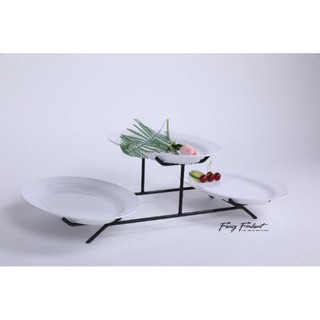 Kệ sắt buffet trang trí bánh, thức ăn 3 tầng sơn tĩnh điện