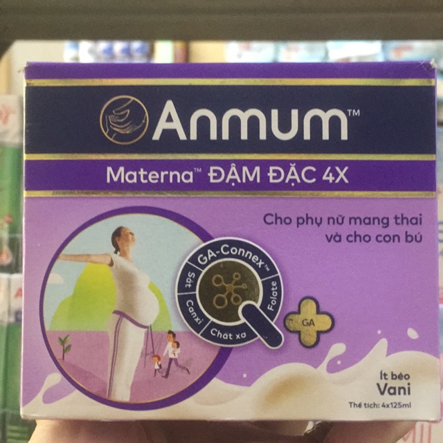 Sữa nước Anmum Materna đậm đặc 4X (4 hộpx125 ml)