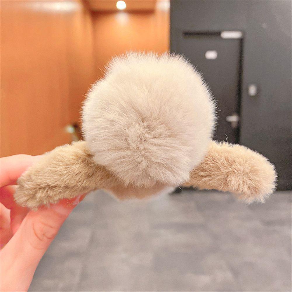 MELODG Kẹp Càng Cua Lông Xù Lưng Thời Trang Mùa Đông