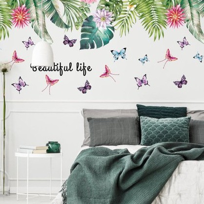Tranh decal dán tường LÁ MUÔN MÀU BEAUTIFUL LIFE trang trí phòng khách - Decal dán tường