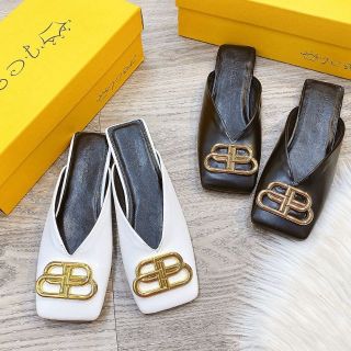 H dép sục bb mũi vuông da mềm fullboc vàng vương niệm cao cấp loại 1