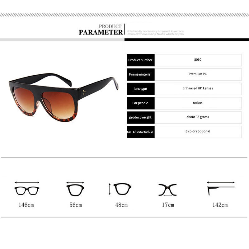 Kính Mát PTQ Tròng Màu Gradient Họa Tiết Da Báo Thời Trang Cho Nữ