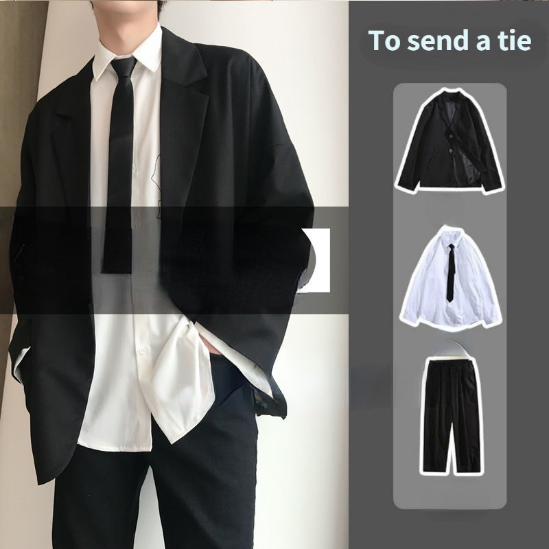 Bộ Áo Sơ Mi + Cà Vạt + Quần Tây Thời Trang Lịch Lãm Cho Nam
