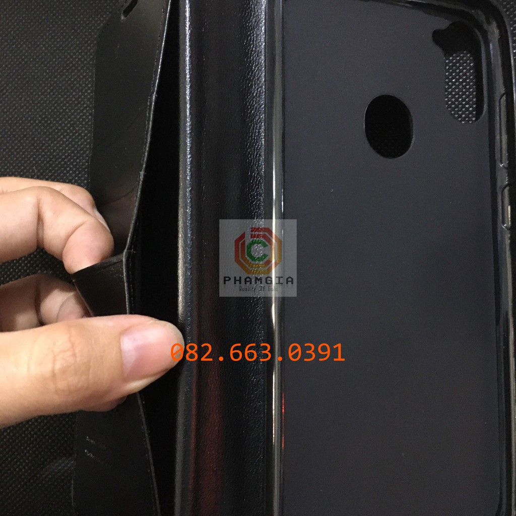 Bao da (ốp lưng nắp gập) Samsung Galaxy A11 cao cấp, da mịn, có ngăn để thẻ