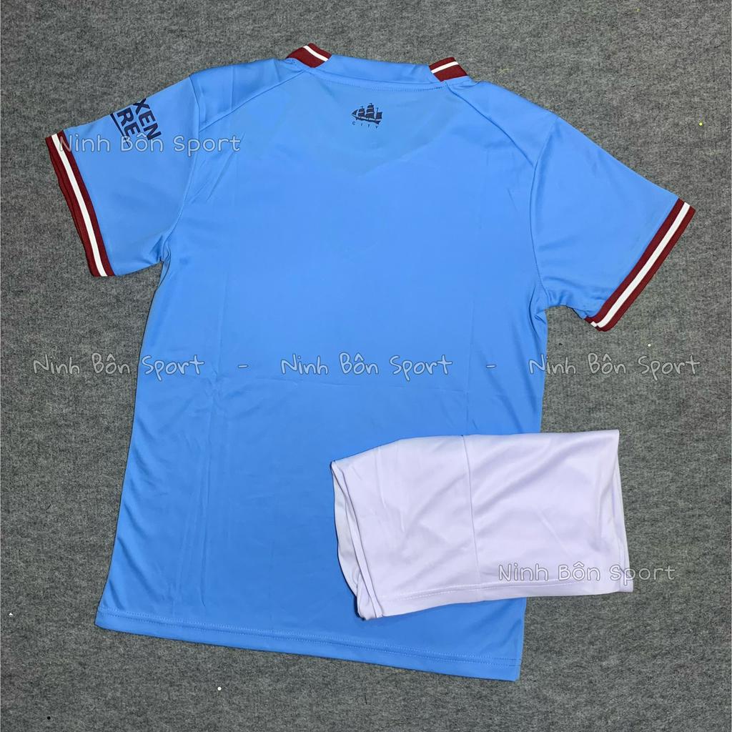 Áo Bóng Đá CLB Manchester City, Áo Đá Banh Manchester City Sân Nhà 22/23 - Chuẩn Mẫu Thi Đấu - Vải Thun Thái