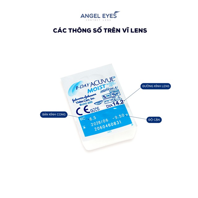 [Chính hãng] Lens trong suốt 1 ngày Angel Eyes Acuvue của Mỹ độ cận 1-10