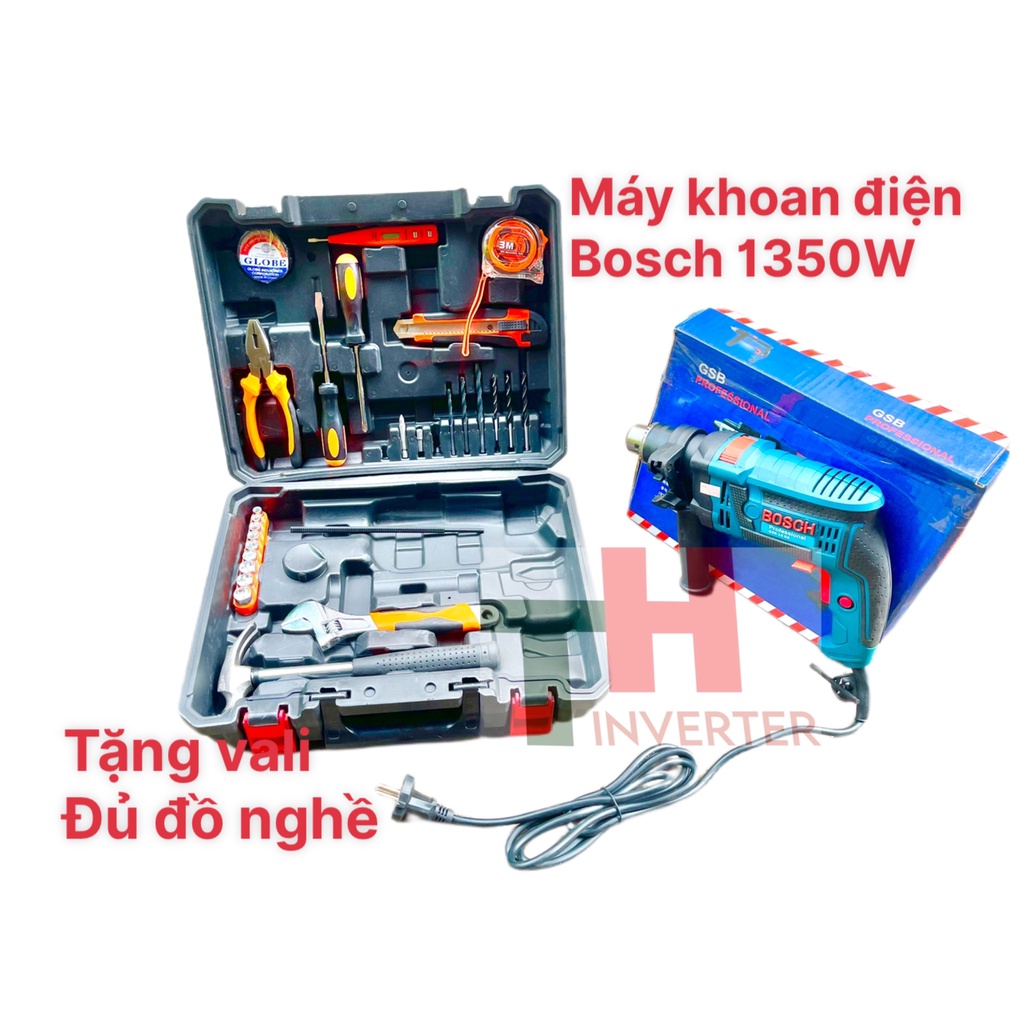 máy khoan Boschh tặng vali đủ đồ nghề 1350W lõi đồng