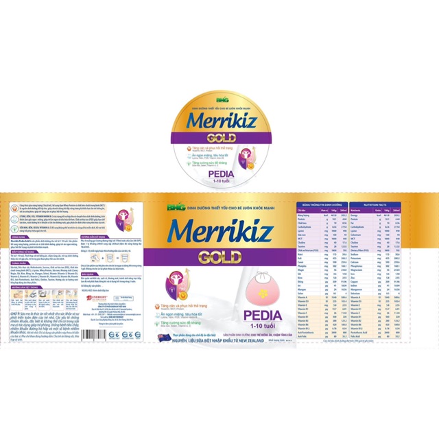 Sữa bột Merrikiz gold Pedia 900g