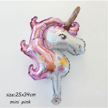 Bộ 15 Bong Bóng Hình Kỳ Lân Màu Hồng Dễ Thương Trang Trí Tiệc Sinh Nhật