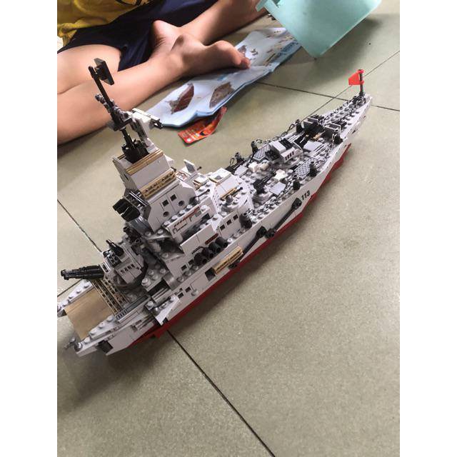 [1005 CHI TIẾT - DÀI 45CM] BỘ ĐỒ CHƠI LẮP GHÉP CHIẾN HẠM TUẦN DƯƠNG, LEGO TÀU THUYỀN CHIẾN BẢO VỆ BỜ BIỂN