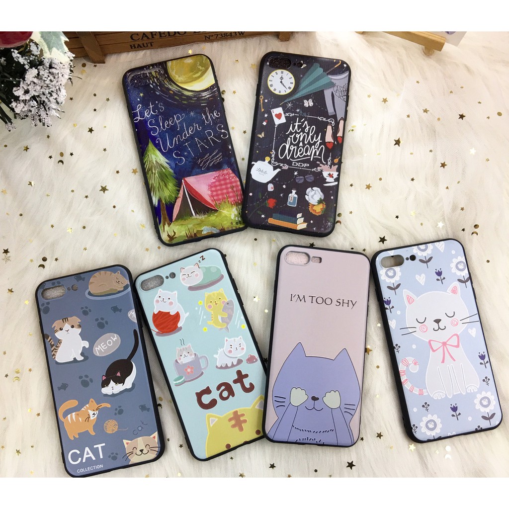 ốp silicon in nổi cute dành cho iphone