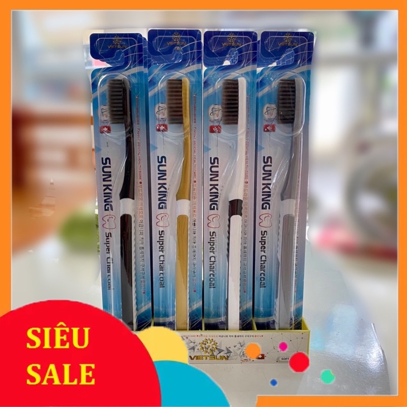 Bàn chải đánh răng than tre hoạt tính SUNKING sợi lông mềm mịn có lợi cho nướu lợi và chân răng