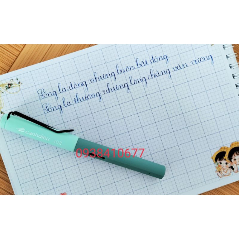 Bút máy Cánh Diều 108 ngòi lá tre không rỉ bút nét thanh đậm bút luyện viết chữ đẹp bút viết calligraphy bút mực